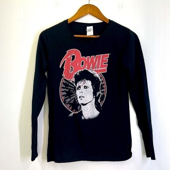 Gildan - David Bowie Graphic Bowie Logo Long Sleeve T Shirt Size Small - Picture 6 of 8